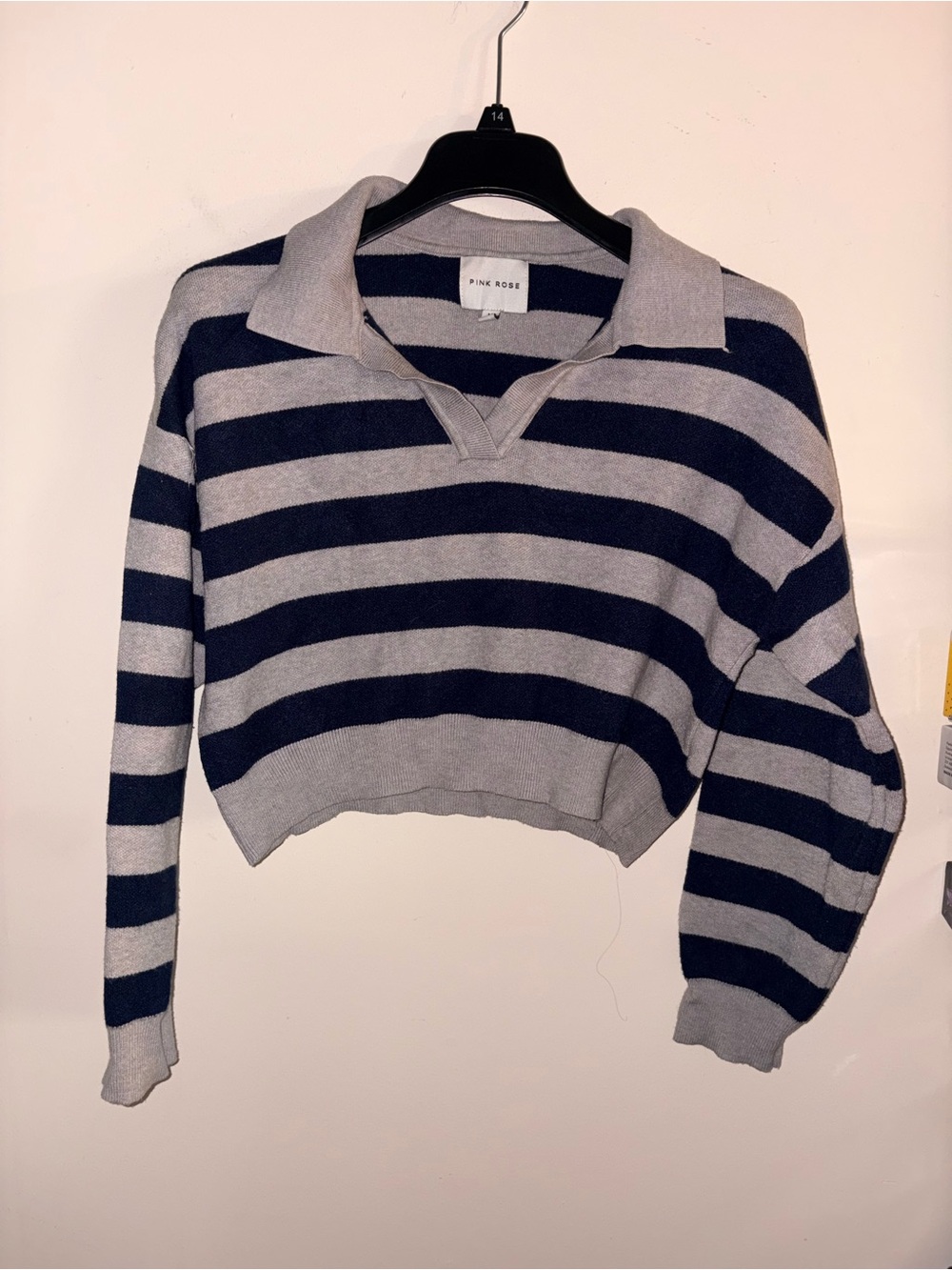 Pink Rose size M cropped sweater